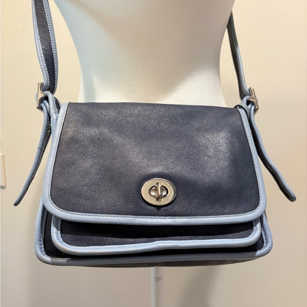 Rare Coach Two Toned Blue Adjustable Shoulder Bag